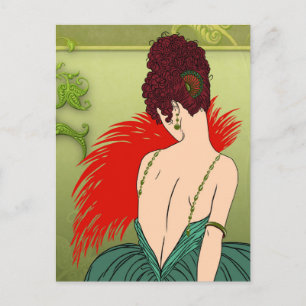 Art Deco Lady - BIANCA: Kerstmis Briefkaart