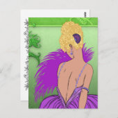 Art Deco Lady - BIANCA: Lila voorjaar Briefkaart (Voorkant / Achterkant)