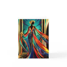 Art Deco Lady Blank Kaart
