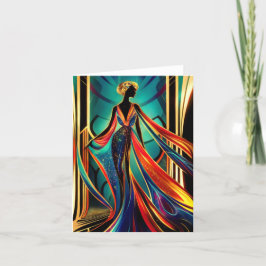 Art Deco Lady Blank Kaart