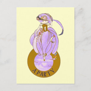 ART DECO LADY BRIEFKAART