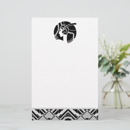 Art Deco Lady Briefpapier (Staand voorkant)