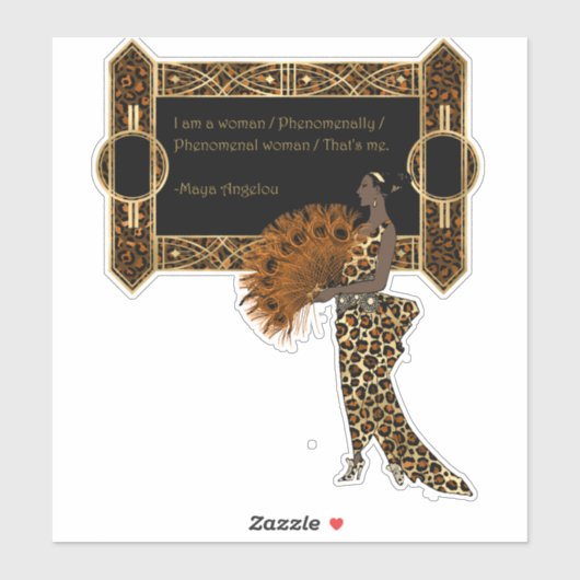 Art Deco Lady Empowerment Quote Sticker (Vel)