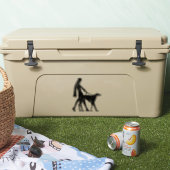 Art Deco Lady en Borzoi Die Cut Vinyl Sticker (Koeler)