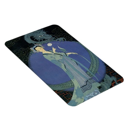  Art Deco Lady en Drakenmagneet Magneet (Rechterzijde)