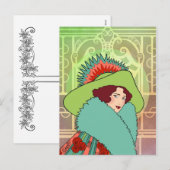 Art Deco Lady - GINELLE: Verleden van de Kerst Feestdagenkaart (Voorkant / Achterkant)