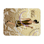 Art Deco Lady Gold Lace Magneet (Horizontaal)
