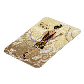 Art Deco Lady Gold Lace Magneet (Linkerzijde)