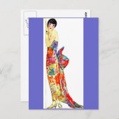 Art Deco Lady in de officiële stad Briefkaart (Voorkant / Achterkant)