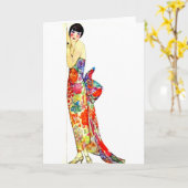 Art Deco Lady in de officiële stad Kaart (Gele Bloem)