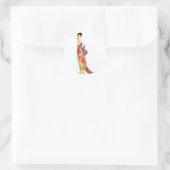 Art Deco Lady in de officiële stad Ronde Sticker (Tas)