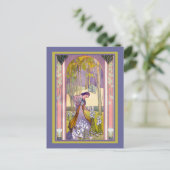 Art Deco Lady in de tuin Briefkaart (Staand voorkant)