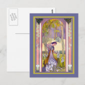 Art Deco Lady in de tuin Briefkaart (Voorkant / Achterkant)