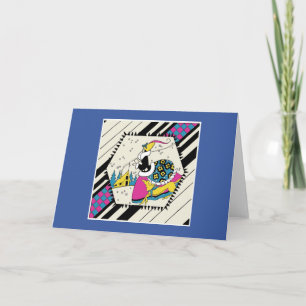Art Deco Lady in een drukte met een hond Feestdagen Kaart