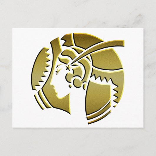 Art Deco Lady in Gold Briefkaart (Voorkant)