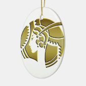 Art Deco Lady in Gold Keramisch Ornament (Links)