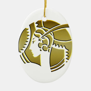 Art Deco Lady in Gold Keramisch Ornament