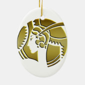 Art Deco Lady in Gold Keramisch Ornament (Achterkant)