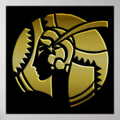 Art Deco Lady in Gold Poster (Voorkant)