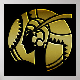 Art Deco Lady in Gold Poster