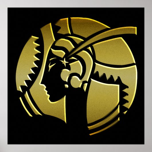 Art Deco Lady in Gold Poster (Voorkant)