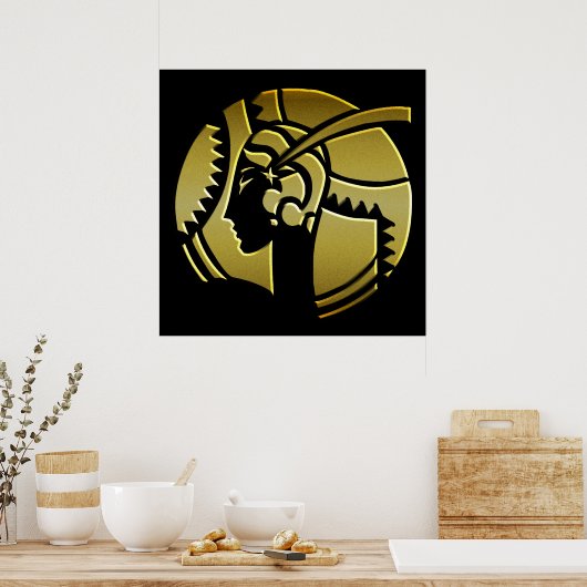 Art Deco Lady in Gold Poster (Keuken)