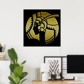 Art Deco Lady in Gold Poster (Thuiskantoor)