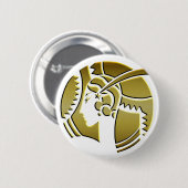 Art Deco Lady in Gold Ronde Button 5,7 Cm (Voorkant /achterkant)