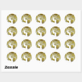 Art Deco Lady in Gold Ronde Sticker (Vel)