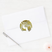 Art Deco Lady in Gold Ronde Sticker (Envelop)
