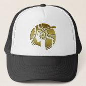 Art Deco Lady in Gold Trucker Pet (Voorkant)