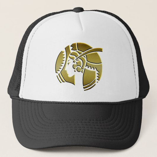Art Deco Lady in Gold Trucker Pet (Voorkant)