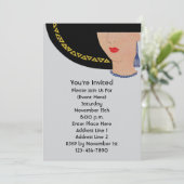 Art Deco Lady in het Pet Party Kaart (Staand voorkant)