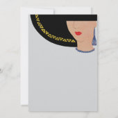 Art Deco Lady in het Pet Party Kaart (Achterkant)