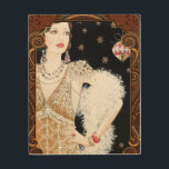 Art Deco Lady in Window Hout Afdruk<br><div class="desc">Art Deco Lady in Window</div>