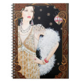 Art Deco Lady Kerst  Notitieboek (Voorkant)
