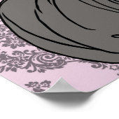 Art Deco Lady met Damask - BIANCA: Tijd in thee Poster (Hoek)