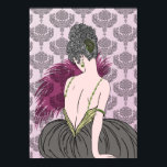 Art Deco Lady met Damask - BIANCA: Tijd in thee Poster<br><div class="desc">Onze mooie Bianca is gekleed in een volle rok en haar top heeft riemen die bestaan uit sieraden. Ze houdt een fan van veren en zit vast tegen een achtergrond van rijke dameskast. Het haar van Bianca is een massa krullen in een fabelachtige updo, op zijn plaats gehouden met een...</div>