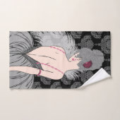 Art Deco Lady met Damask - BIANCA: Wintergras Handdoek (Handdoek)