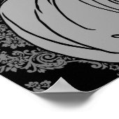 Art Deco Lady met Damask - BIANCA: Wintergrays Poster (Hoek)