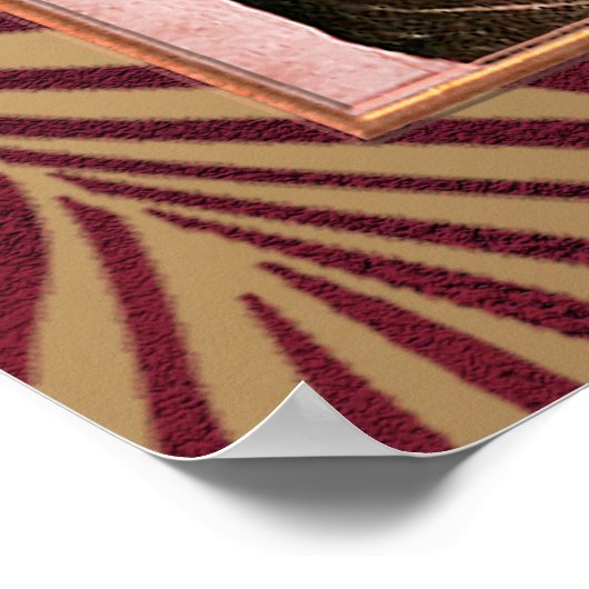 Art Deco Lady met Fan Poster (Hoek)