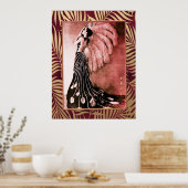 Art Deco Lady met Fan Poster (Keuken)