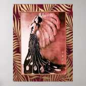 Art Deco Lady met Fan Poster (Voorkant)