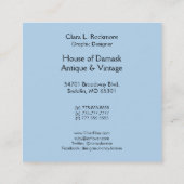 Art Deco Lady met juwelen - BIANCA: Blauwe maandag Vierkante Visitekaartje (Achterkant)