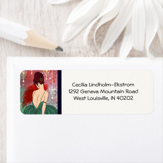 Art Deco Lady met juwelen - BIANCA: Kerstmis voorb Etiket (Insitu)