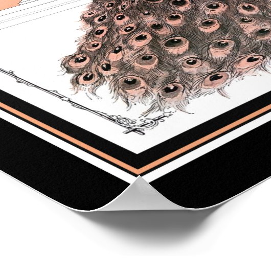 , Art Deco "Lady & Peacock" Poster (Hoek)