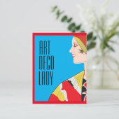 ART DECO LADY Post Card Briefkaart (Staand voorkant)
