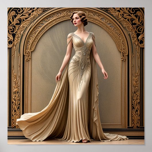 Art Deco Lady Poster (Voorkant)