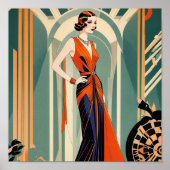 Art Deco Lady Poster (Voorkant)
