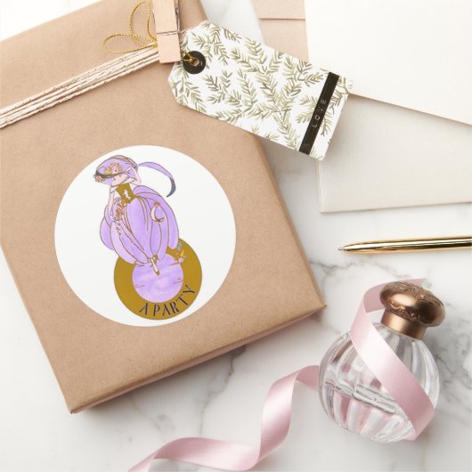 ART DECO LADY RONDE STICKER (Geschenken)